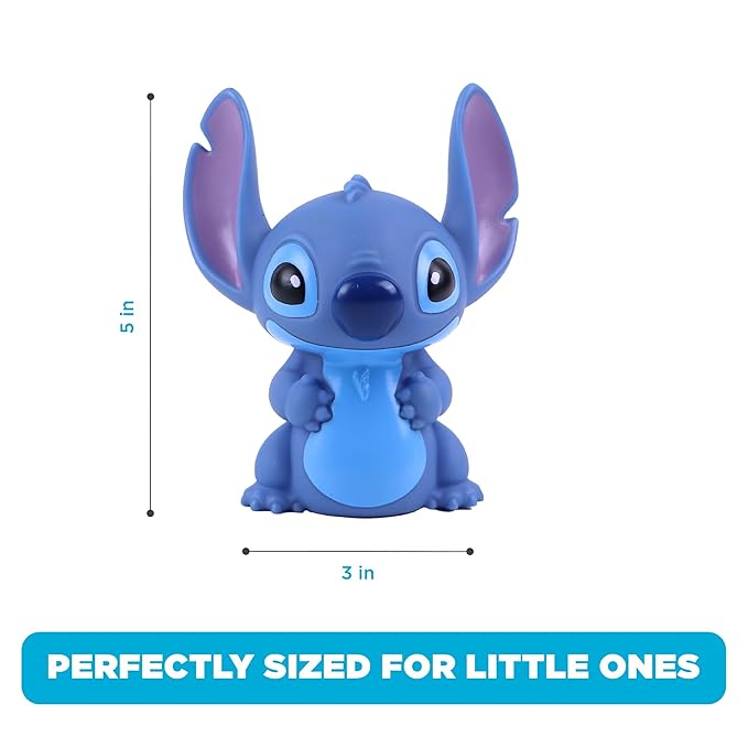 Disney Stitch - 5 Piece Jumbo Squirter Bucket - Bath Toys for Baby and Toddlers - Includes Organizer Bucket - Store Bath Time Water Toys