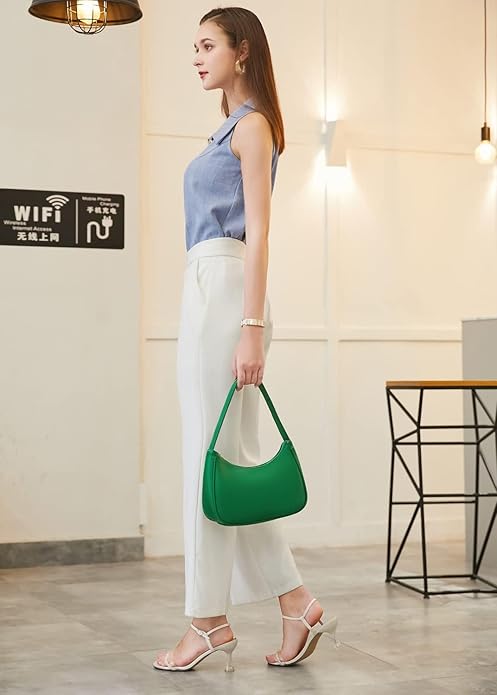 Shoulder Bags for Women, Cute Hobo Tote Handbag Mini Clutch Purse with Zipper Closure