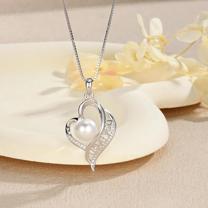 Mothers Day Gifts for Mom -Grandma Mom from Daughter Son, Gifts for Wife Nana Mother Birthday-Christmas Day for Women Her Jewelry Gift, Pearl Necklaces