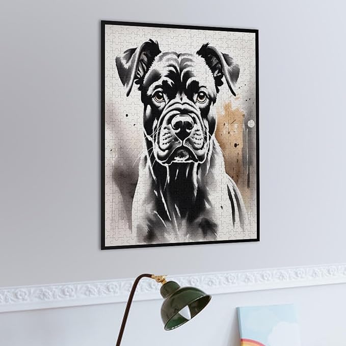 Jigsaw Puzzles for Adults 500 Piece - Boxer Dog Portrait Animal Themed Wooden Puzzles，Stress Relief Games，Puzzle Games Challenge Puzzles，Educational Games，Family Puzzles