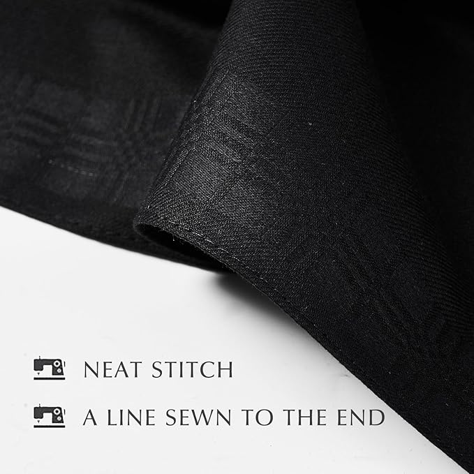 RDS HANKYTEX Men's Handkerchiefs,100% Soft Cotton,Black Hankie,Pack of 6