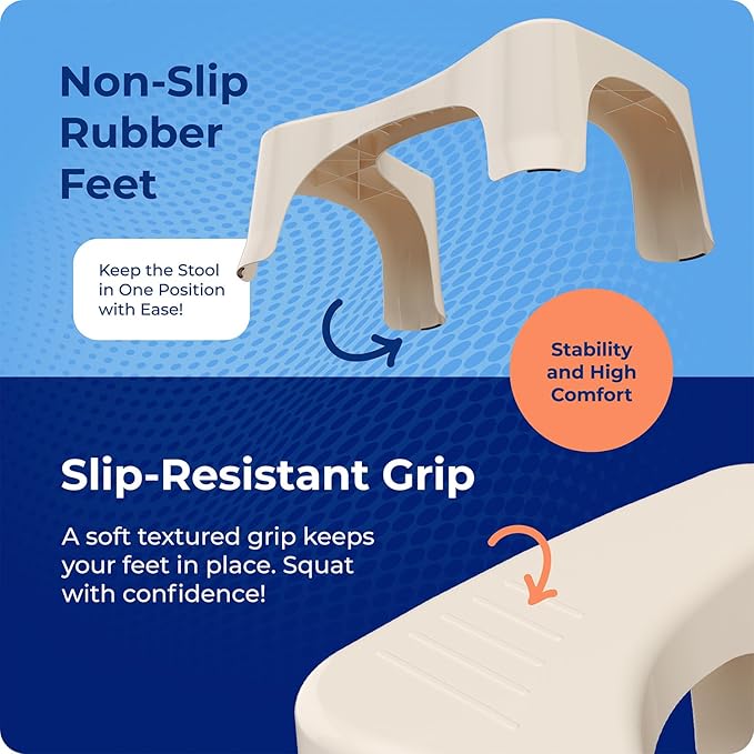 Squatty Potty Simple Bathroom Toilet Stool, Buttercream 7", Ergonomic Stool – Posture-Enhancing Bathroom Footrest for Improved Digestion & Constipation Relief