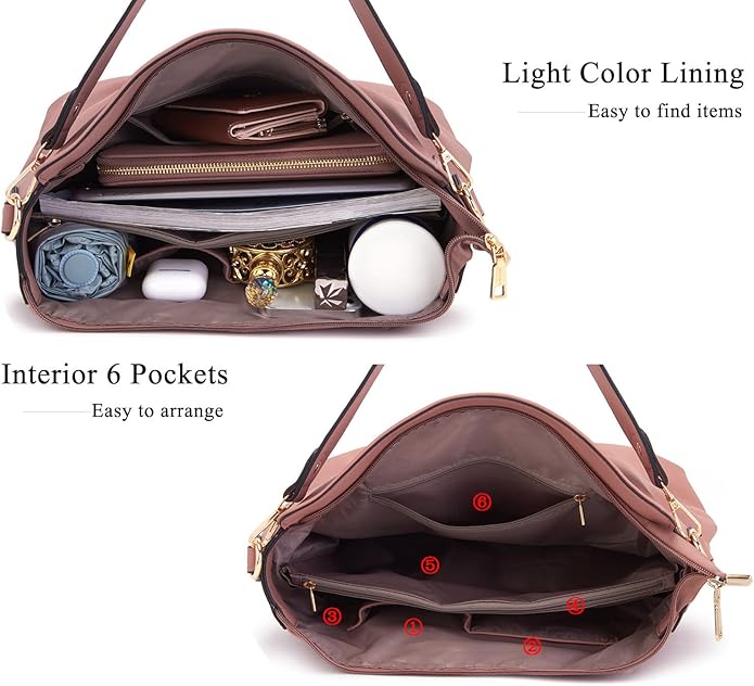 Large Crossbody Bags Ladies Shoulder Handbags Purse and Wallet Set for Women Totes Hobo Purses
