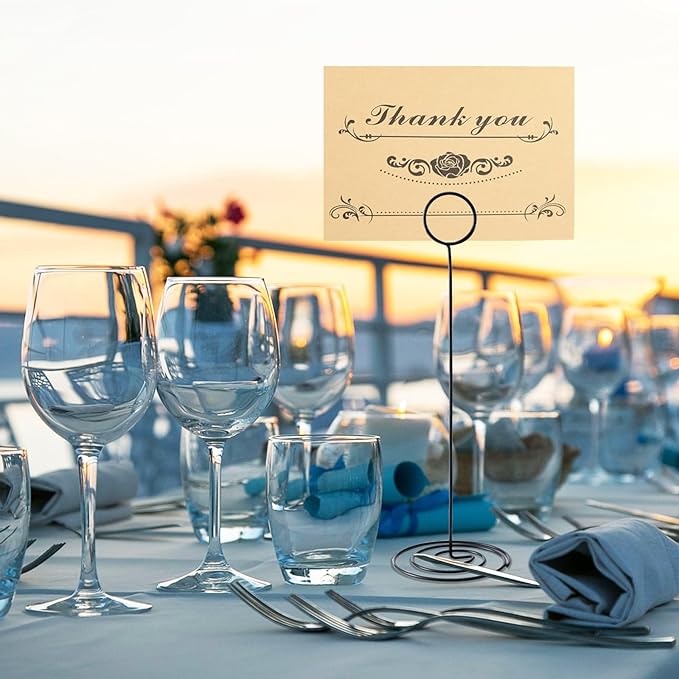 Hoewina 10Pcs Place Card Holder, Table Number Holders, Wire Picture Holder, Table Card Holders Stand, Photo Holder for Centerpieces, Wedding Reception, Party, Birthday (Black)
