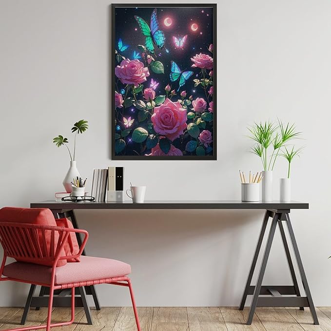 Wooden Puzzles 1000 Piece，Butterfly and Rose Themed Jigsaw Puzzles，Family Puzzles，Unique Gifts for Wall Art，Funny Puzzles，Stress Relief Games，Puzzle Games