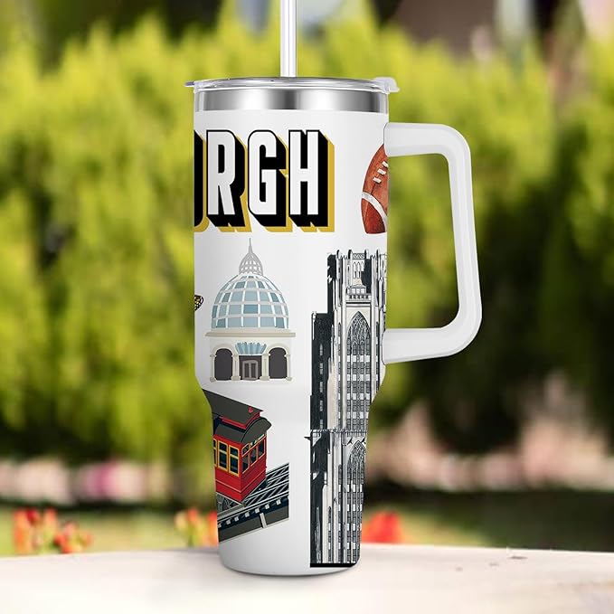 City Tumbler 40oz,Stainless Steel Water Bottle for Hot & Cold Beverages-City Gift Idea (Pittsburgh)