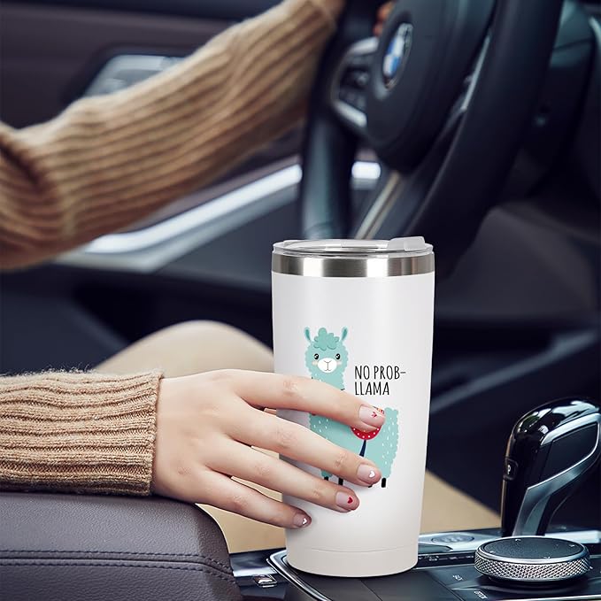 MASGALACC Llama Gifts for Women 20oz Coffee Tumbler Drink Cup - Very Funny Tumbler with lid and Straw - White Elephant Gifts Lama Cup Christmas Gift for Mom Sister Friend