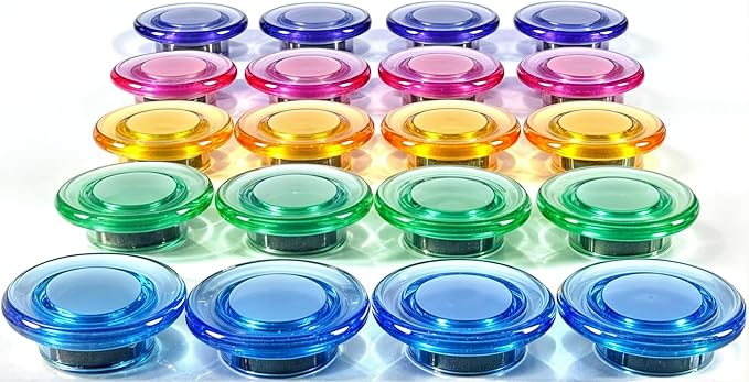 Qualsen Magnets for Whiteboard 20 Pcs, Round Fridge Magnets for Dry Board Decorative, Teacher Supplies for School, Classroom, Home, Office, Locker (Clear)