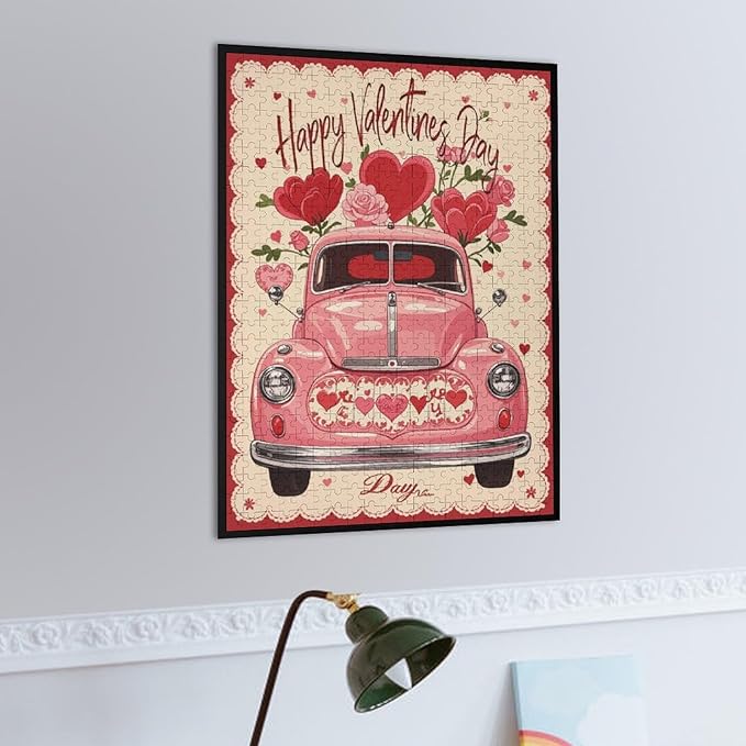 Jigsaw Puzzles for Adults 500 Piece - Happy Valentine's Day Wooden Puzzle，Family Puzzles，Educational Games，Challenge Puzzles Puzzle Games，Stress Relief Games