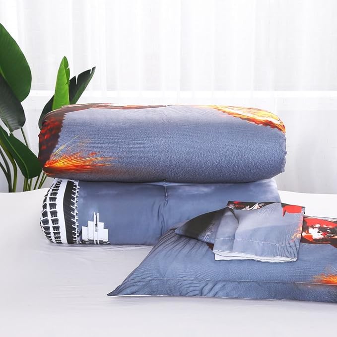 Dirt Bike Comforter Sets Full Size Racing Motocross Sports Extreme Theme Bedding Sets for Boys