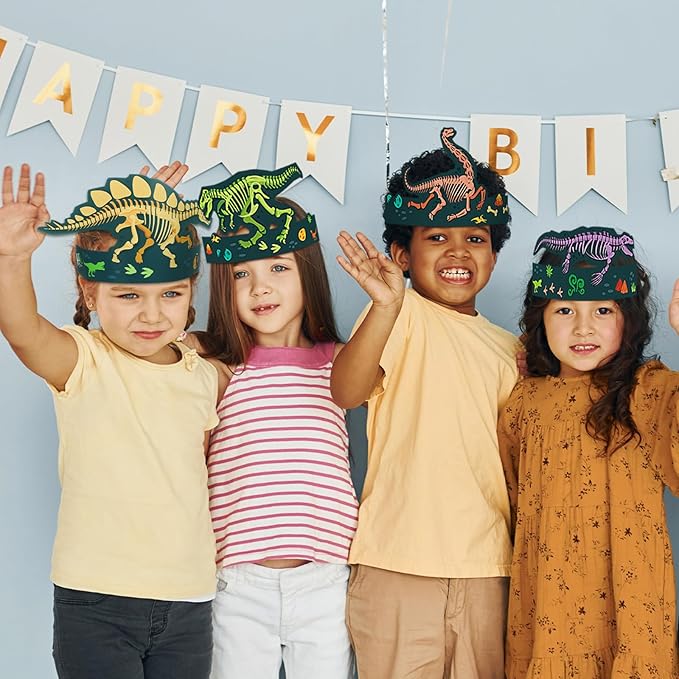 24 Pcs Party Hats for Kids Paper Headbands Crown for Boys Girls, Birthday Party Decoration Favors