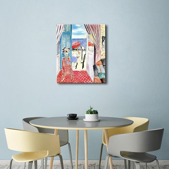 Wieco Art Canvas Prints Wall Art Henri Matisse Aesthetic Posters Woman with A Red Umbrella Matisse Prints Posters for Living Room Home and Office Decorations