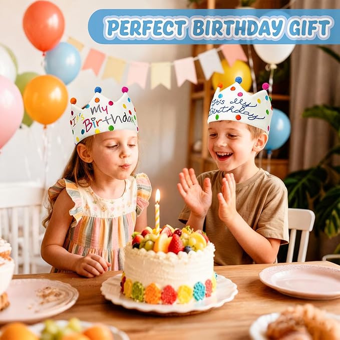 Personalized Hand Embroidered Crown, Customed Birthday Crowns for Kids Birthdays Party, Fit All Ages