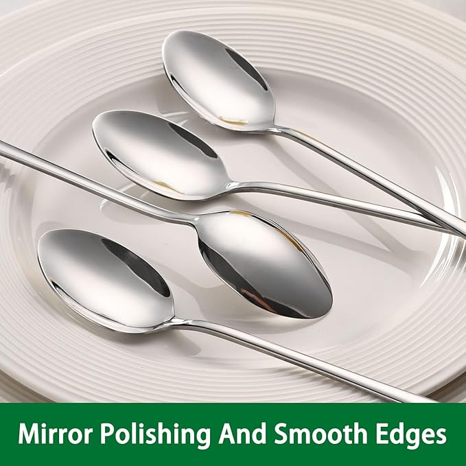 7.5 Inches Stainless Steel Iced Tea Spoons,Set Of 8 Long Stirring Spoons For Coffee,Cocktail,Ice Cream,Long Handle Iced Teaspoons,Latte Spoons For Mixing