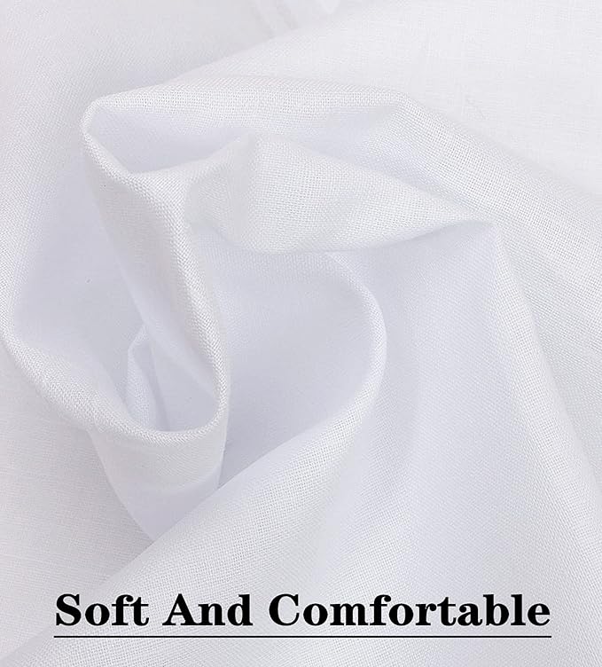 Scotamalone Men's Handkerchiefs 100% Soft Cotton White Hankie Hankerchieves