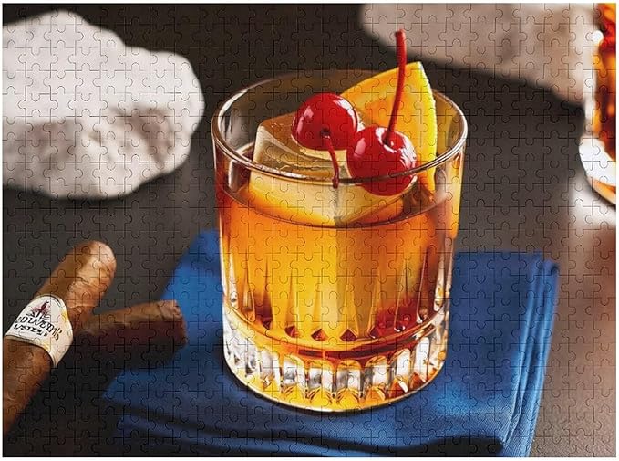 Old Fashioned Cocktail - 500 Piece Jigsaw Puzzles for Adults，Stress Relieving Game Props Positive Thinking Puzzles Party Entertainment Puzzles for Adults and Teens Toy