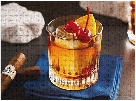 Old Fashioned Cocktail - 500 Piece Jigsaw Puzzles for Adults，Stress Relieving Game Props Positive Thinking Puzzles Party Entertainment Puzzles for Adults and Teens Toy