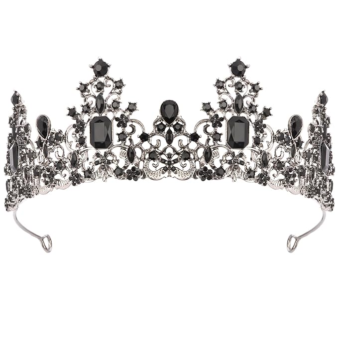 Didder Black Gothic Crown Queen Tiaras and Crowns for Women and Girls Halloween Costume Tiara Headpiece Hair Accessories