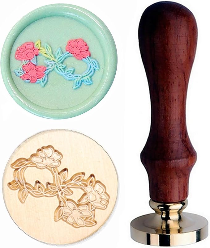 JUPPE 6Pcs Flower Series Wax Seal Stamp Set, Flower Wax Seal Sealing Wax Plant Leaf Wax Stamp Wedding Birthday Party Invitation Sealing Stamp Set (6Pcs Set)