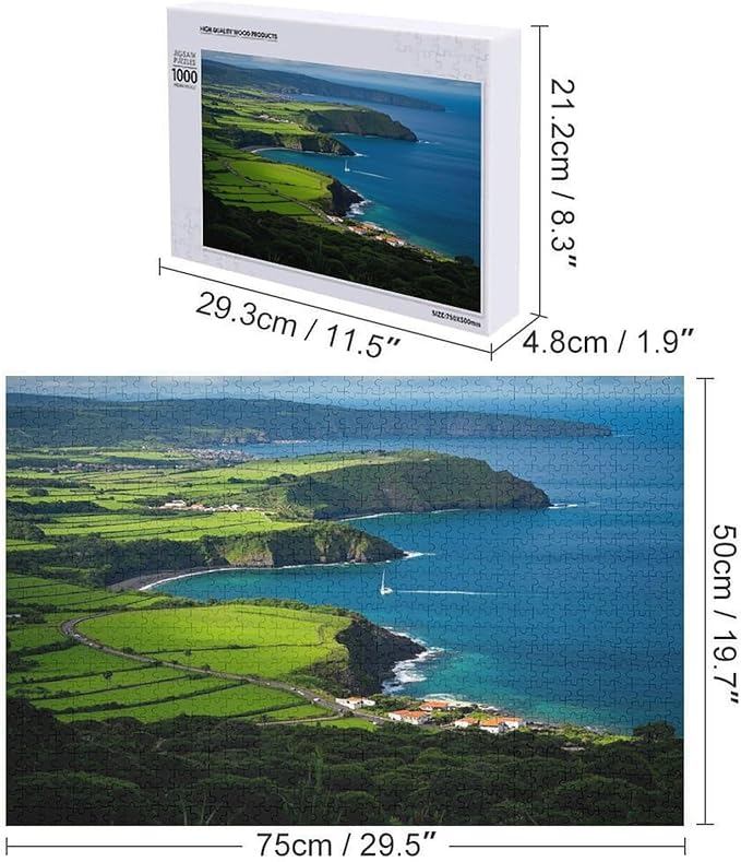 Miguel Island Azores Portugal - 1000 Piece Jigsaw Puzzles for Adults，Stress Relieving Game Props Positive Thinking Puzzles Party Entertainment Puzzles for Adults and Teens Toy