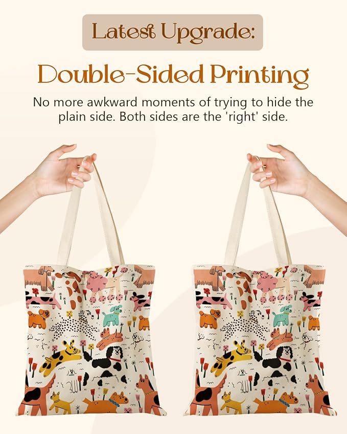 Miss Adola Aesthetic Tote Bag for Girls - with Magnetic Buckle and Zipper Inner Pocket for Women Lady Canvas Cotton Tote Bag