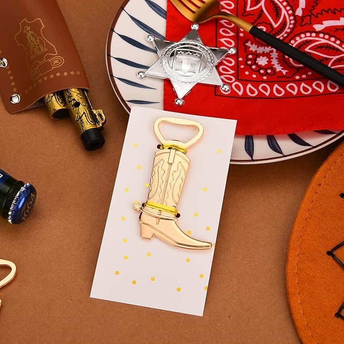 30PCS Cowboy Boots Bottle Openers for Favors，Gifts，Decorations or Souvenirs to Guests at Wedding，Baby Shower or Bridal shower Party