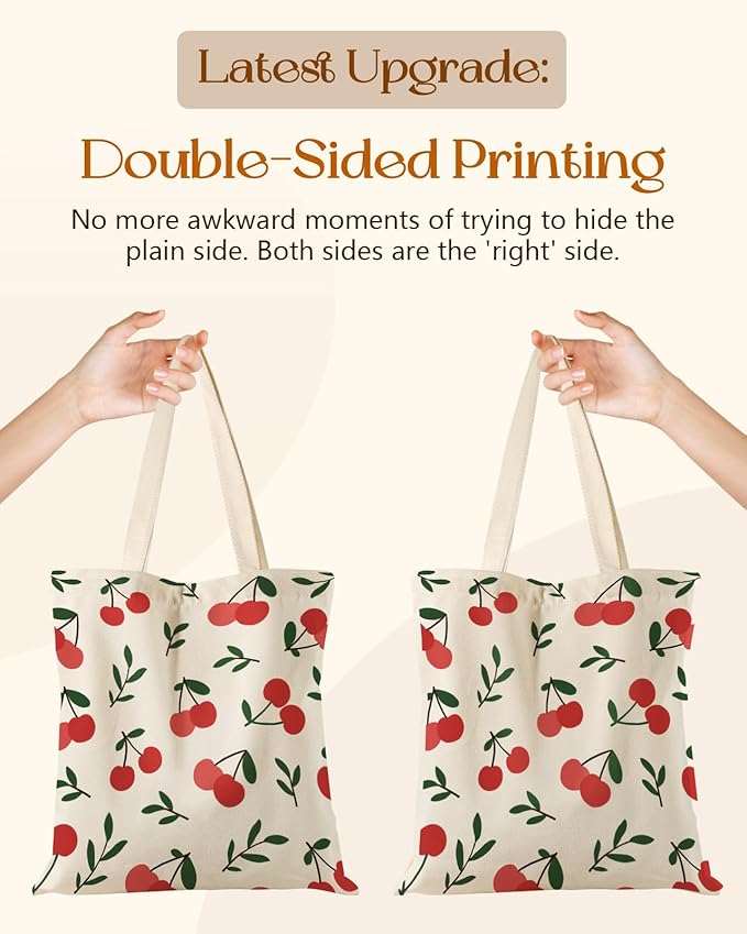 Miss Adola Aesthetic Tote Bag for Girls - with Magnetic Buckle and Zipper Inner Pocket for Women Lady Canvas Cotton Tote Bag