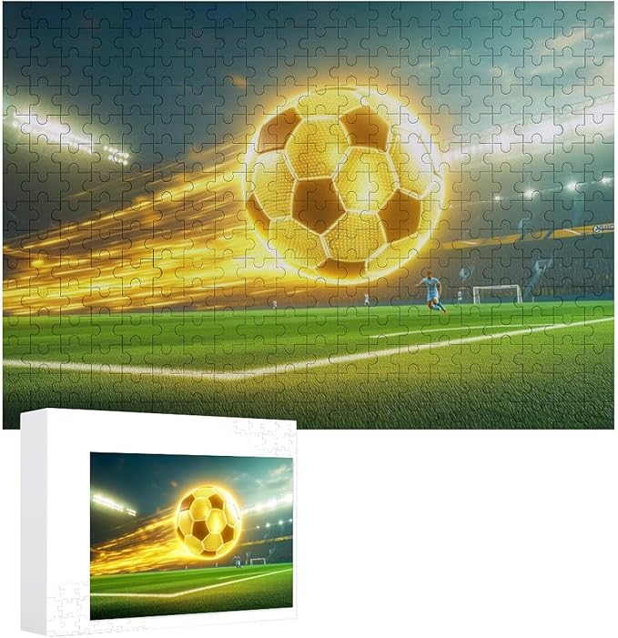 Wooden Puzzle - Football Soccer Ball Jigsaw Puzzles，Wooden Puzzles for Adults 300 Pieces Challenge Puzzles，Educational Games，Family Puzzles，Unique Gifts for Wall Art