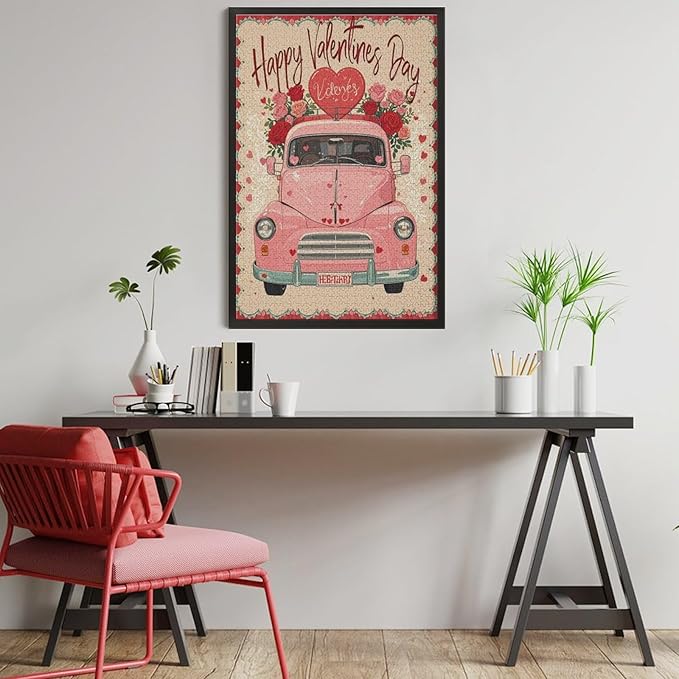 Jigsaw Puzzles for Adults 1000 Piece - Happy Valentine's Day Wooden Puzzle，Funny Puzzle，Unique Gifts for Wall Art ，Family Puzzles，Educational Games，Challenge Puzzles