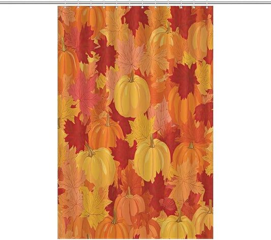 Autumn Pumpkins Fall Thanksgiving Shower Curtain Waterproof Washable Fabric Bathroom Shower Curtains for Bathroom Decorations Home Indoor Decor 47x72Inch