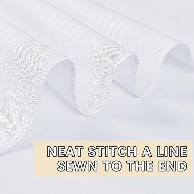 24 PCS 16'' x 16''Handkerchiefs for men 100% Soft Cotton White Hankie handkerchief bulk father's day gifts (24pcs 16'' x 16'')