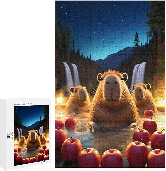 Jigsaw Puzzles for Adults 1000 Piece - Cute Capybara Wooden Puzzles, Puzzle Games, Stress Relief Games, Funny Puzzles，Unique Gifts for Wall Art，Family Puzzles