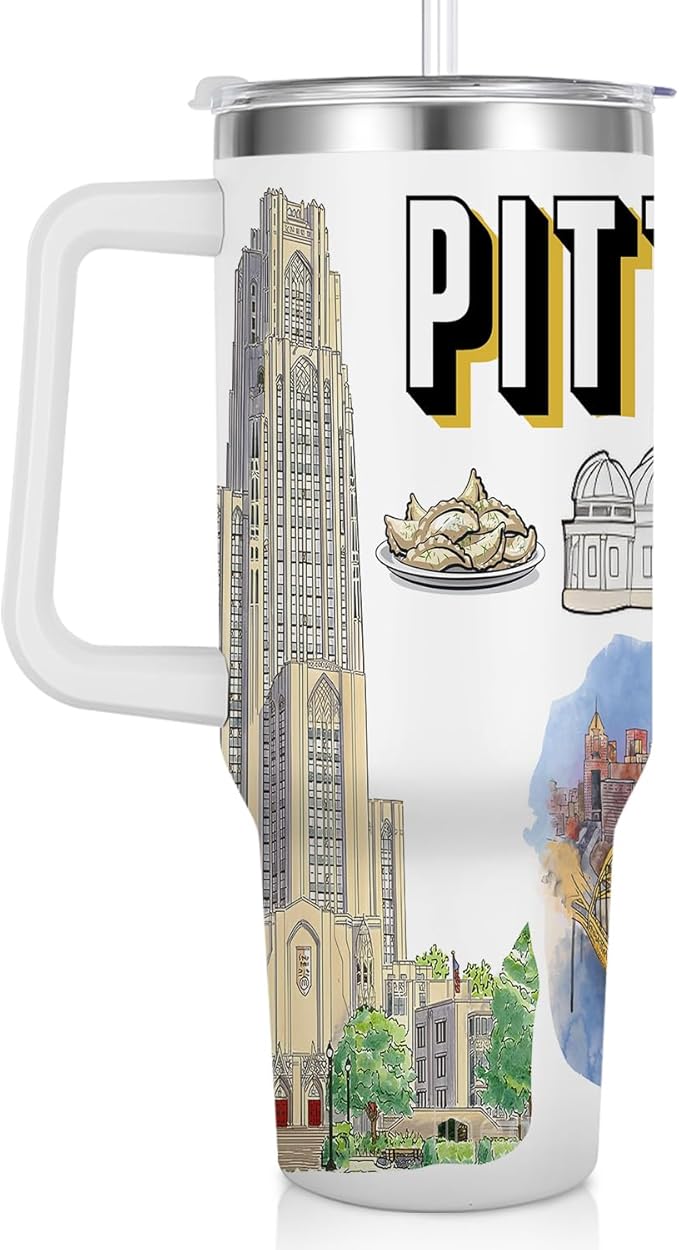 City Tumbler 40oz,Stainless Steel Water Bottle for Hot & Cold Beverages-City Gift Idea (Pittsburgh)