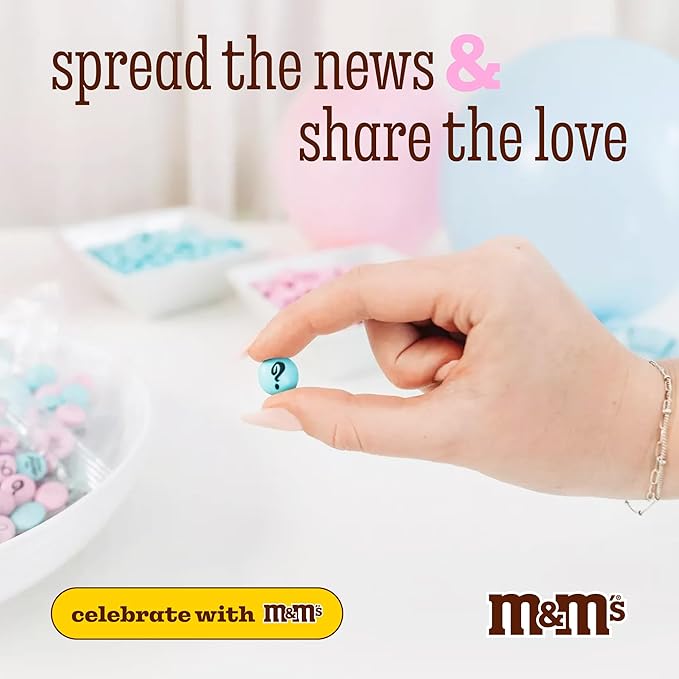 M&M'S World Gender Reveal Milk Chocolate Candy 5lb Bag with Light Blue and Pink M&M'S for Baby Showers Gender Reveal Parties and New Baby Favors