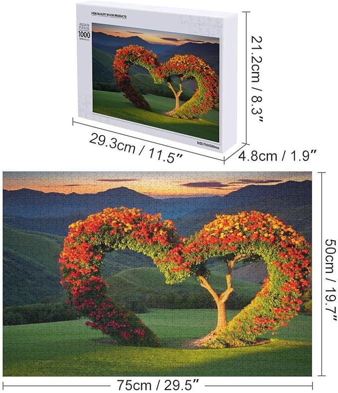 Wooden Puzzle - Tree of Love Wooden Puzzles for Adults 1000 Pieces Challenge Puzzles，Educational Games，Family Puzzles，Unique Gifts for Wall Art ，Funny Puzzles