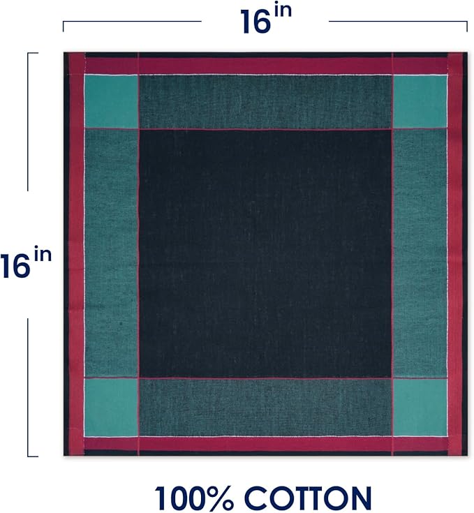 Zenssia Pure Cotton Men's Soft Handkerchiefs Assorted Color Pack of 6 Gift Set