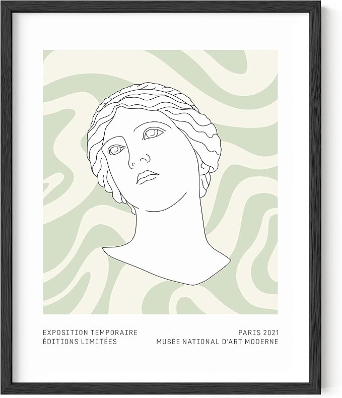 HAUS AND HUES Sage Green Wall Art, Aesthetic Green Posters, Danish Pastel Room Decor, Geometric Print (Unframed, 16x20)