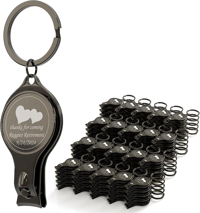 100pcs Personalized 4 in 1 Multi Function Bottle Opener, Black Nail Clipper, Wedding Favors Brewery, Private Customized, Multitool Gifts for Men