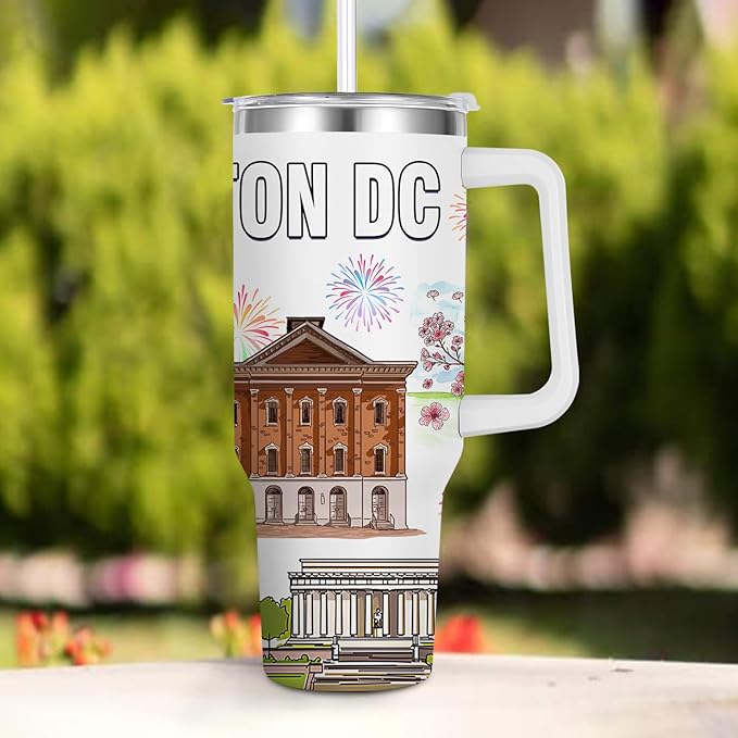 City Tumbler 40oz,Stainless Steel Water Bottle for Hot & Cold Beverages-City Gift Idea (Washington dc)