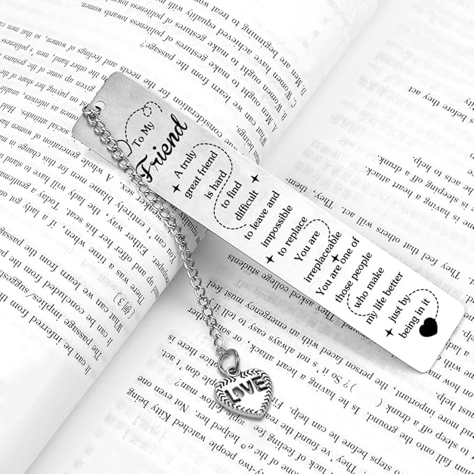 Quimoy Friend Bookmark for Women, Book Lovers Gifts, Friendship Gift for Woman，Best Friend Birthday Gifts for Women Friendship, Book Marks for Reading Friends Besties