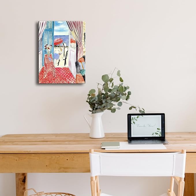 Wieco Art Canvas Prints Wall Art Henri Matisse Aesthetic Posters Woman with A Red Umbrella Matisse Prints Posters for Living Room Home and Office Decorations