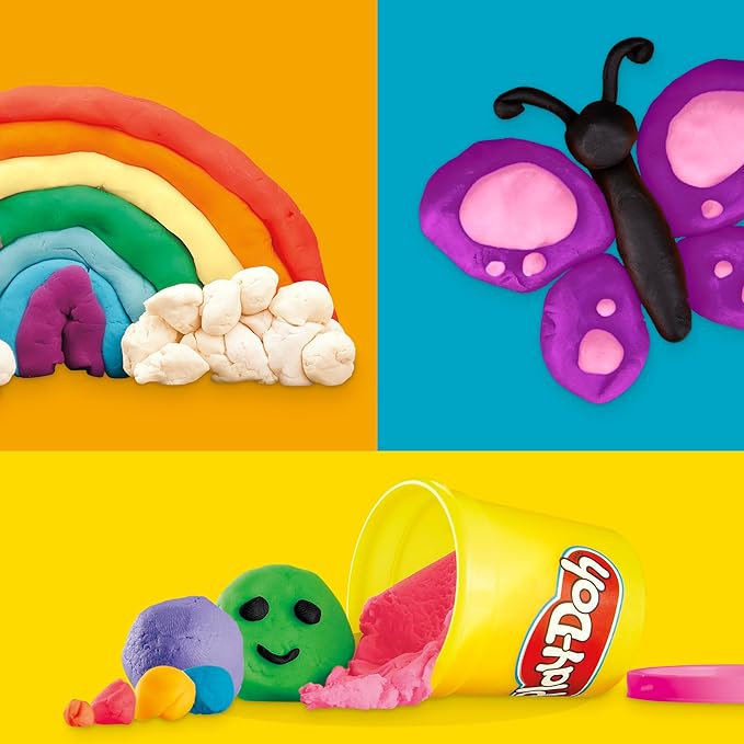 Play Doh Modeling Compound 10-Pack Case of Assorted Colors, Non-Toxic 2 oz. Cans, Christmas Stocking Stuffer Gifts, Prizes, & Party Favors, Preschool Toys for Kids, Ages 2+ (Amazon Exclusive)
