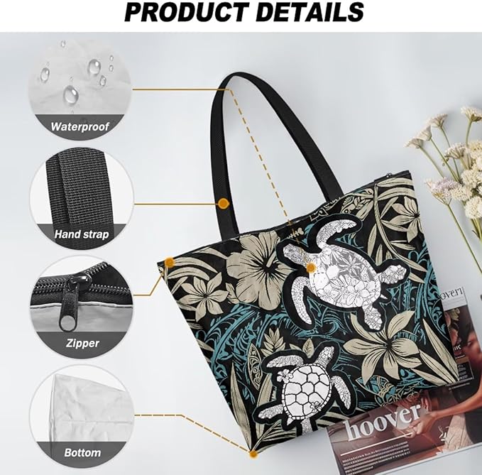 Cartoon Animal Printed DIY Coloring Tote Bag Waterproof Paper Handbags for Women Large Travel Shoulder Bags Purses