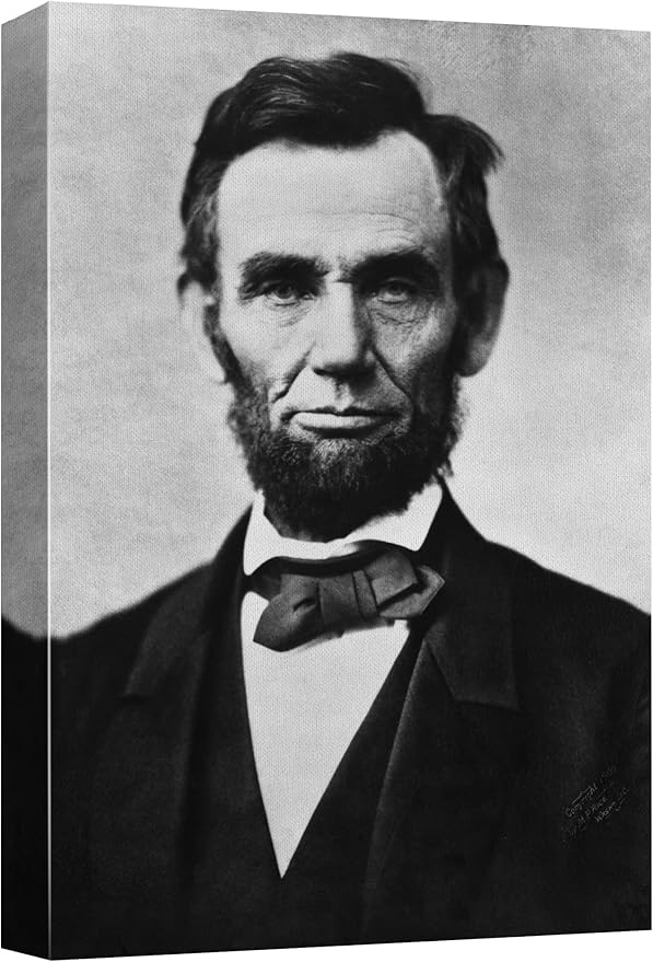 wall26 Canvas Print Wall Art Portrait of Abraham Lincoln People Pop Culture Historical Realism Famous Closeup Colorful Multicolor Classical for Living Room, Bedroom, Office - 16" x 24"
