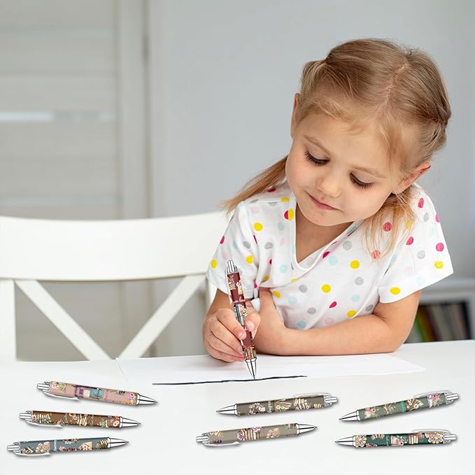 Idealmuzik Book Lover Pens Set – Cute Reading-Themed Gel Pens for Women, Teens, and Kids – Cozy Library Aesthetic Stationery for Journalers, Students, and Writers, 8 Pack