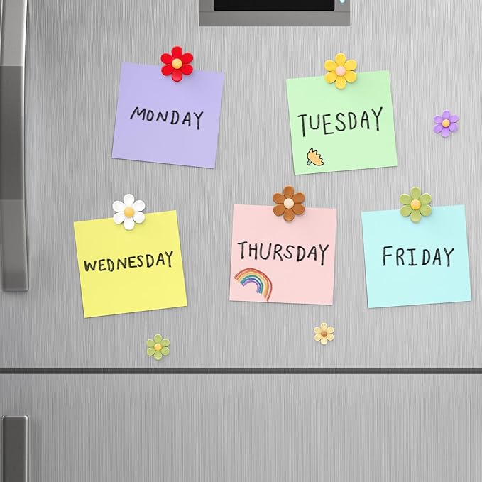 20 Pcs 3D Flower Fridge Magnets, 1 Inch Cute Fridge Magnets, Colorful Refrigerator Decorative Magnet for Whiteboard Locker Cabinet (Medium)