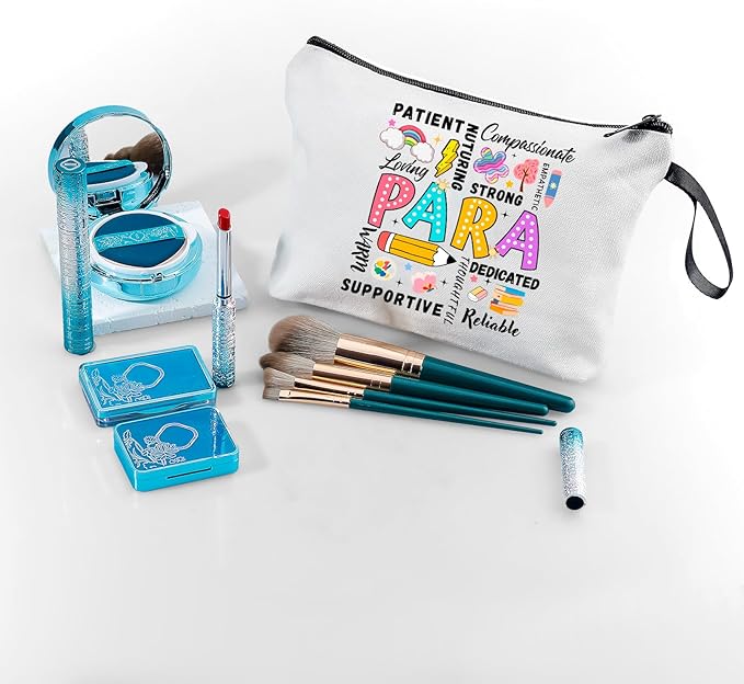 Paraprofessional Para Graduation Appreciation Thank You Funny Birthday Farewell Gifts Small Makeup Cosmetic Bag for Women Female Coworker Friend Assistant Paraeducator from Teacher