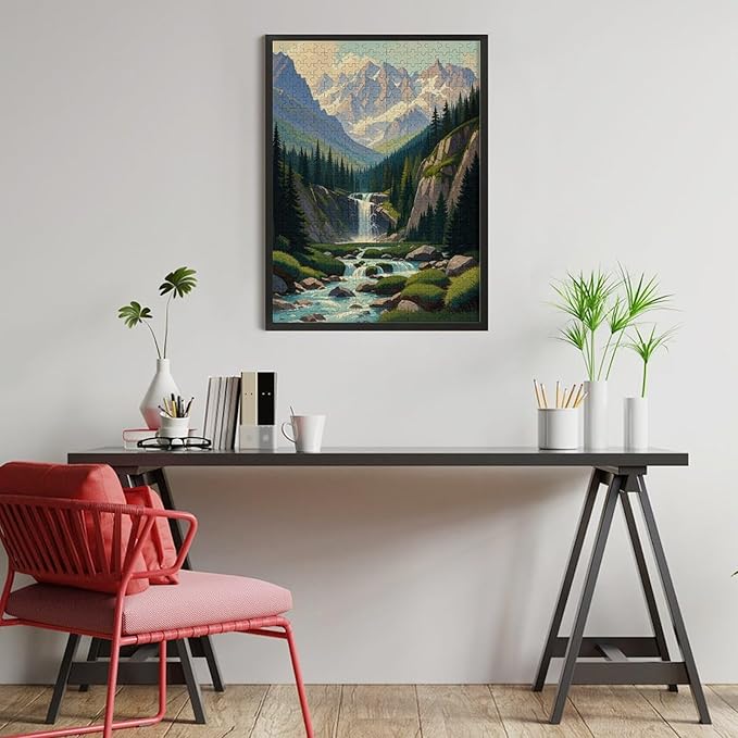 Jigsaw Puzzles for Adults 500 Piece - Mountain Landscape Wooden Puzzle，Educational Games，Challenge Puzzles Puzzle Games， Stress Relief Games，Funny Puzzles