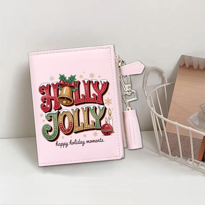 GEEAD Custom Design Small Wallets for Women Bifold Slim Coin Purse Zipper ID Card Holder for Christmas