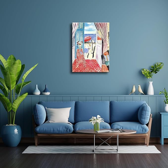 Wieco Art Canvas Prints Wall Art Henri Matisse Aesthetic Posters Woman with A Red Umbrella Matisse Prints Posters for Living Room Home and Office Decorations